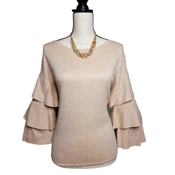 ALLISON JOY Oatmeal-colored Sweater, Small - Picture 2 of 4